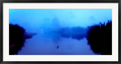 Framed Panoramic View of the Li River, China Print