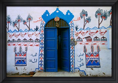 Framed Nubian Village Restaurant Across the Nile from Luxor, Egypt Print