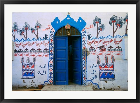 Framed Nubian Village Restaurant Across the Nile from Luxor, Egypt Print