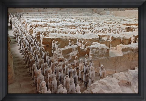 Framed Museum of Qin Terra Cotta Warriors and Horses, Xian, Lintong County, Shaanxi Province, China Print