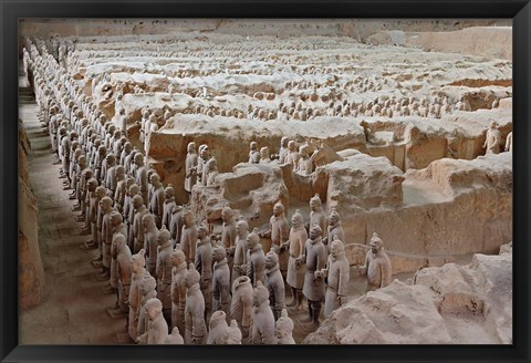 Framed Museum of Qin Terra Cotta Warriors and Horses, Xian, Lintong County, Shaanxi Province, China Print