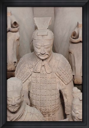 Framed Qin Terra Cotta Warrior, Xian, China Print
