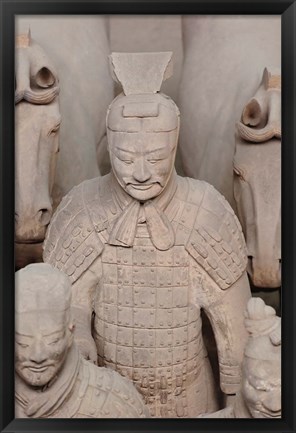 Framed Qin Terra Cotta Warrior, Xian, China Print