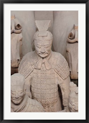 Framed Qin Terra Cotta Warrior, Xian, China Print