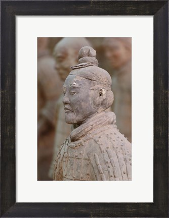 Framed Close up of Qin Terra Cotta Warriors, Xian, China Print