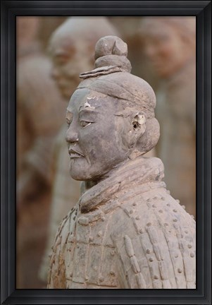 Framed Close up of Qin Terra Cotta Warriors, Xian, China Print