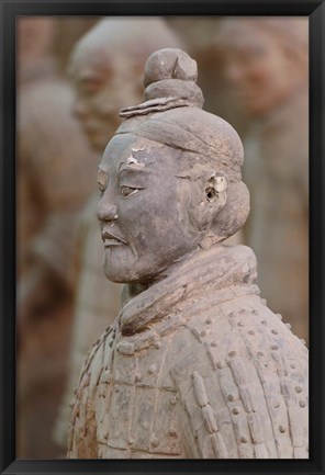 Framed Close up of Qin Terra Cotta Warriors, Xian, China Print