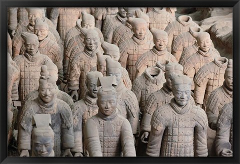 Framed Army of Qin Terra Cotta Warriors, Xian, China Print