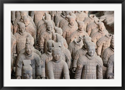 Framed Army of Qin Terra Cotta Warriors, Xian, China Print