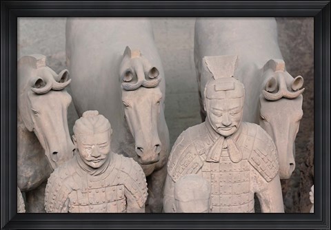 Framed Qin Terra Cotta Horses, Xian, China Print
