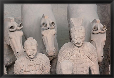 Framed Qin Terra Cotta Horses, Xian, China Print