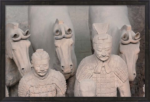Framed Qin Terra Cotta Horses, Xian, China Print