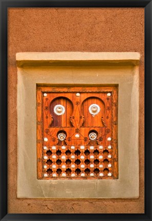 Framed Ornate Detail of a Wooden Window, Djenne, Mali Print