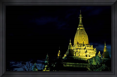 Framed Night View of Ananda Pahto, Myanmar Print