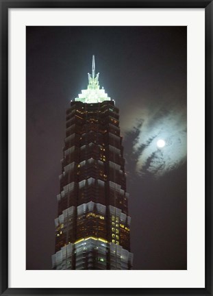 Framed Night View of Jinmao Building, Shanghai, China Print