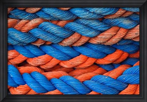 Framed Pattern of rope on cruise ship, Nile River, Egypt Print