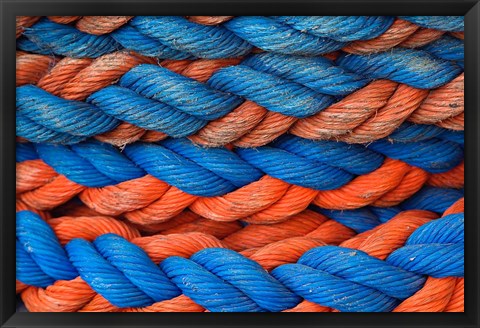 Framed Pattern of rope on cruise ship, Nile River, Egypt Print