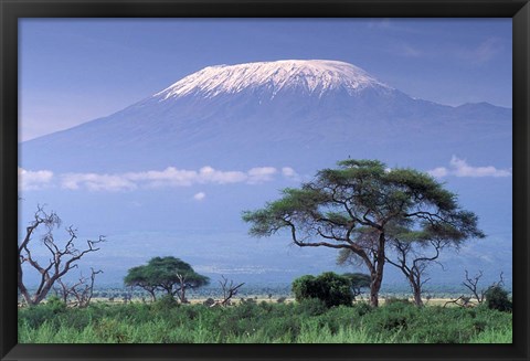 Framed Mount Kilimanjaro, Amboseli National Park, Kenya Print