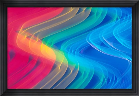Framed Wavy Neon Colors and Lighting with Nightzoom Print
