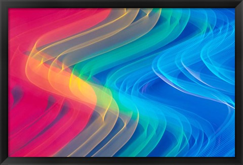 Framed Wavy Neon Colors and Lighting with Nightzoom Print