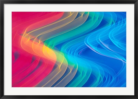 Framed Wavy Neon Colors and Lighting with Nightzoom Print