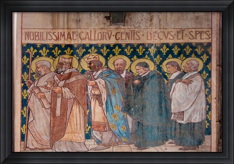 Framed Paintings inside the Saint Marie Cathedral, Libreville, Gabon Print