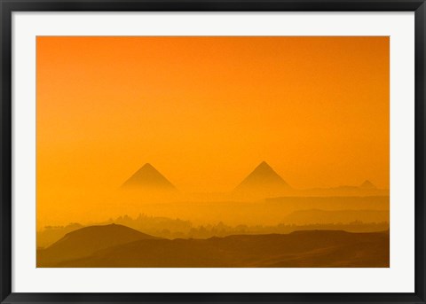 Framed Pyramids at Giza, Khafre, Menkaure, Giza Plateau, Egypt Print