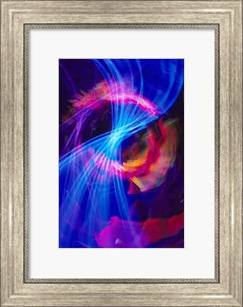 Framed Blue and Pink Neon Lighting with Nightzoom Print