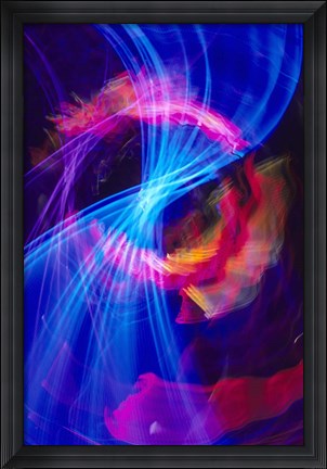 Framed Blue and Pink Neon Lighting with Nightzoom Print