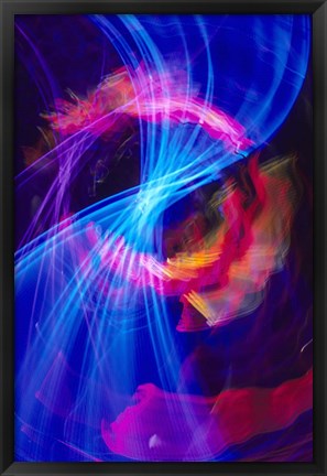 Framed Blue and Pink Neon Lighting with Nightzoom Print