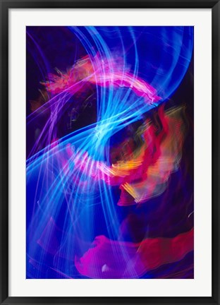 Framed Blue and Pink Neon Lighting with Nightzoom Print