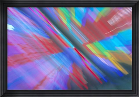 Framed Multi Colored Neon Lighting with Nightzoom Print