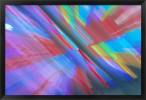 Framed Multi Colored Neon Lighting with Nightzoom Print