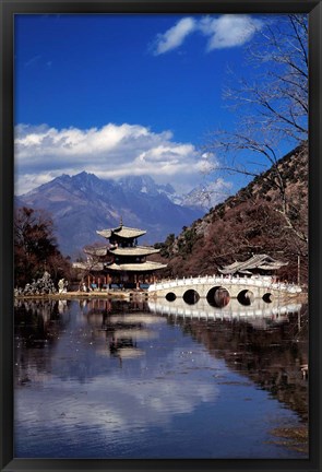 Framed Pagoda, Black Dragon Pool Park, Lijiang, Yunnan, China Print