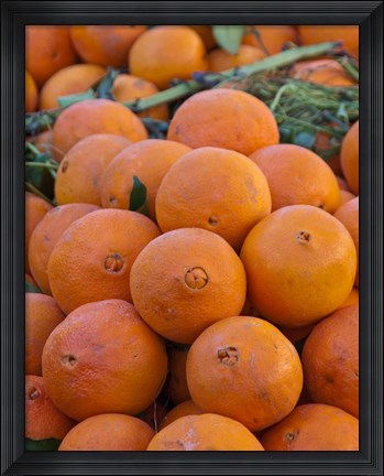 Framed Oranges for sale in Fes market Morocco Print