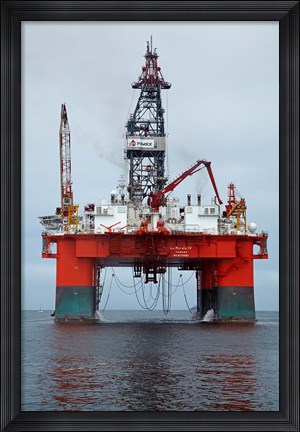 Framed Oil Rig, Walvis Bay, Namibia, Africa. Print