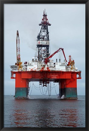 Framed Oil Rig, Walvis Bay, Namibia, Africa. Print