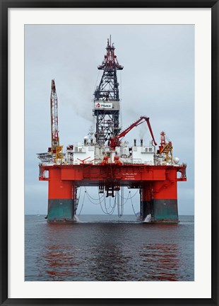 Framed Oil Rig, Walvis Bay, Namibia, Africa. Print