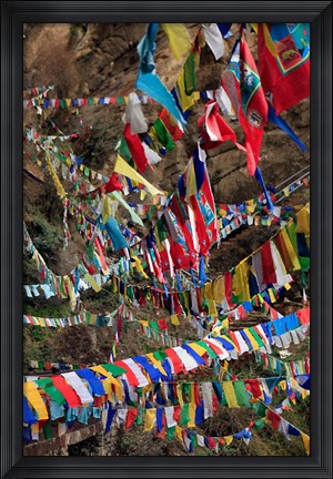 Framed Prayer Flags, Thimphu, Bhutan Print