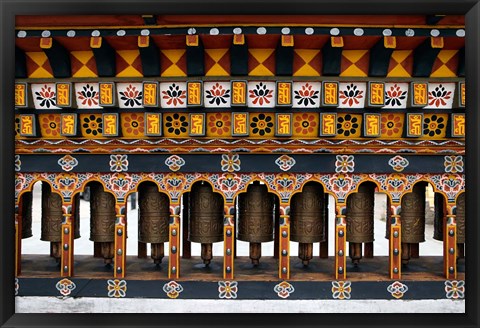 Framed Prayer Wheels, Thimphu, Bhutan Print