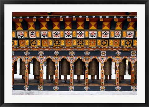 Framed Prayer Wheels, Thimphu, Bhutan Print