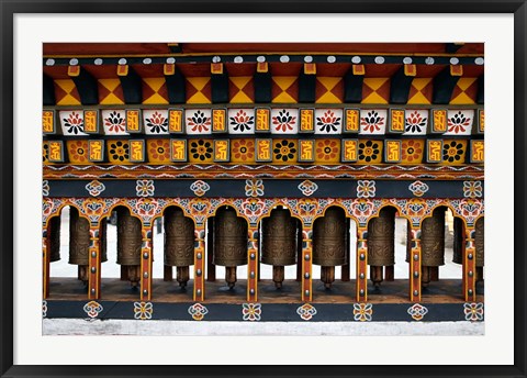 Framed Prayer Wheels, Thimphu, Bhutan Print