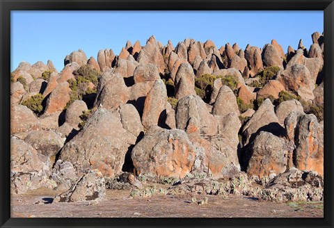 Framed Rafu Lava Flow rock formations, Sanetti Plateau, Bale Mountains, Ethiopia Print