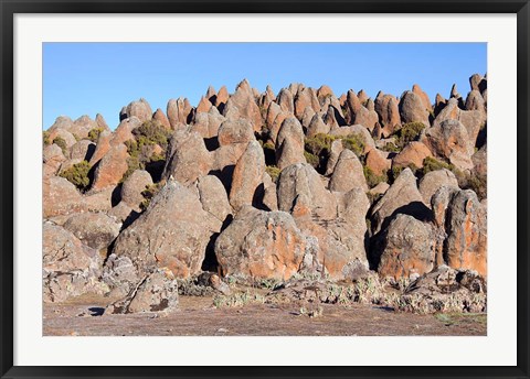 Framed Rafu Lava Flow rock formations, Sanetti Plateau, Bale Mountains, Ethiopia Print