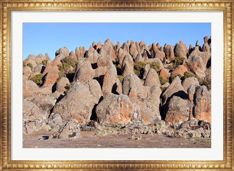Framed Rafu Lava Flow rock formations, Sanetti Plateau, Bale Mountains, Ethiopia Print