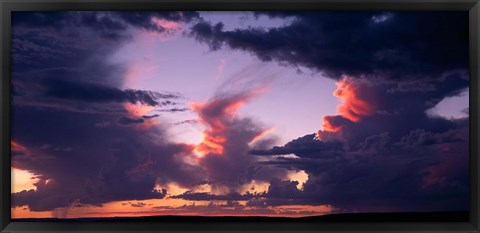 Framed Namibia, Fish River Canyon, Thunder storm clouds Print