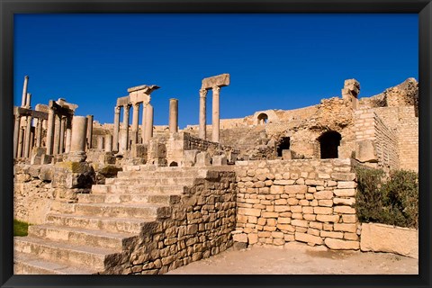 Framed Roman Theater, Ancient Architecture, Dougga, Tunisia Print