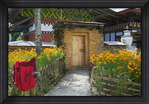 Framed Residential House, Bumthang, Bhutan Print