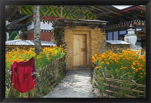 Framed Residential House, Bumthang, Bhutan Print