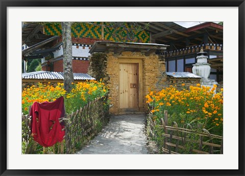 Framed Residential House, Bumthang, Bhutan Print